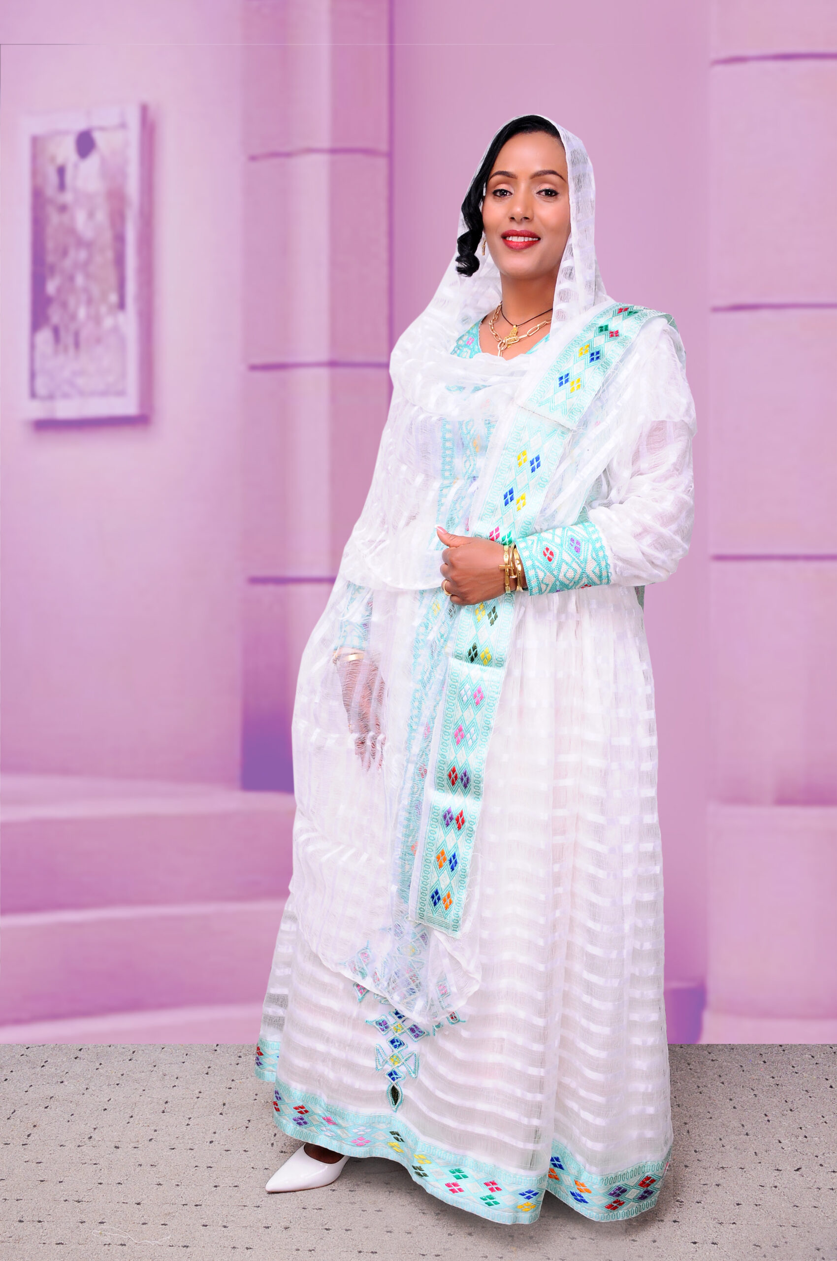 Timeless Elegant Habesha Dress Vibrant Habesha Kemis with Simple Design