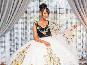 Beautiful Black Ethiopian Wedding Dress: with Intricate Colorful Embroidery Habesha Wedding Dress for Your Wedding Habesha Kemis