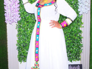 Simple Pink Ethiopian Dress with Gorgeous Habesha Design Details